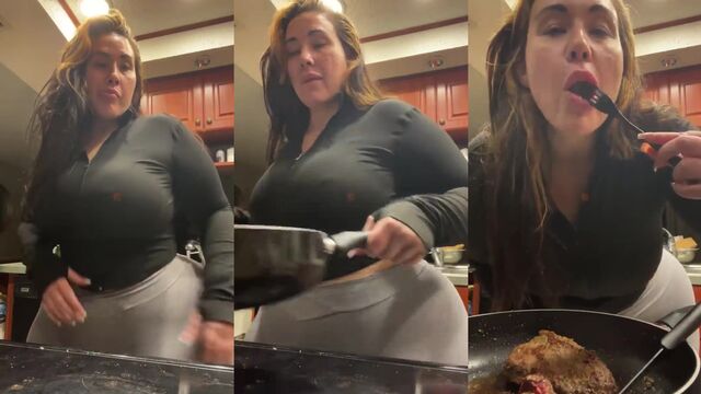A delicious curvy BBW is ready to show you her cooking skills