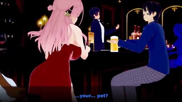 Submissive anime girl gets fucked by her master in 3D