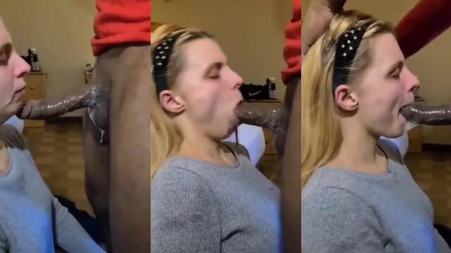 Toothless crackhead gets her gums filled with cock