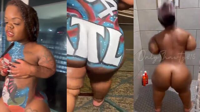 Twerking and ass clapping with a thick and slim midget
