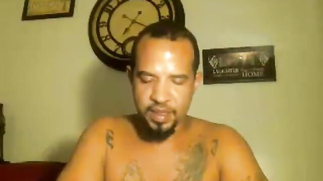 Latino stud Big Dick JimmyWill strokes his uncut cock on webcam