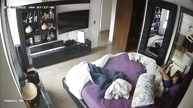 The couple has no shame, fucking on hidden cam in bedroom