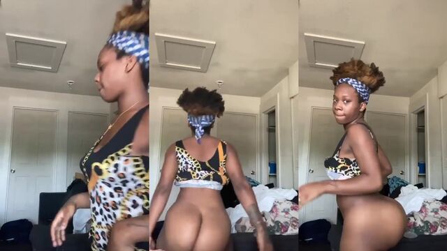 Ghetto booty twerking on the balcony with a stunning ebony beauty