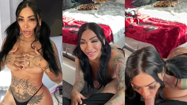 Busty blonde babe gives an extreme deepthroat blowjob in this steamy FYPTT video