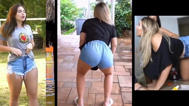 A famous Brazilian brunette, Peituda, twerks with great style