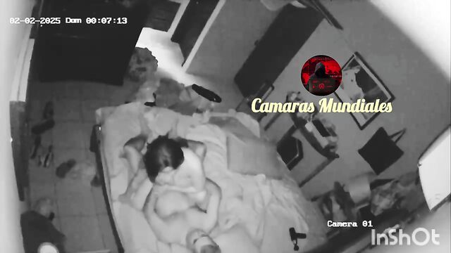 A mature Mexican woman is being watched and admired by someone using an IP camera