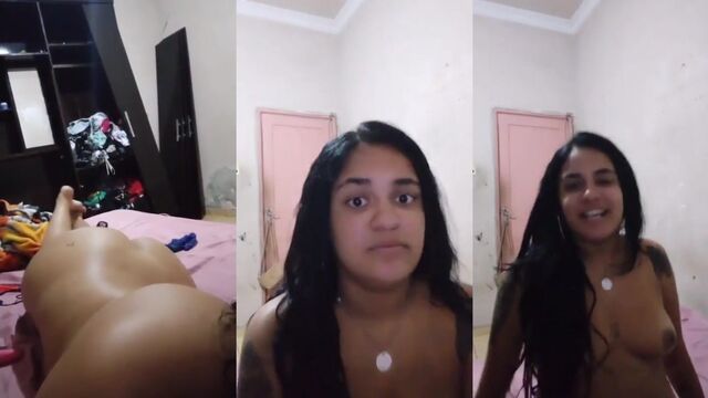 A sexy Latina girl shows her body on camera