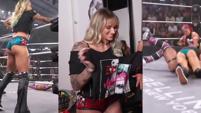 Blonde Latina does twerk in the gym with famous WWE star