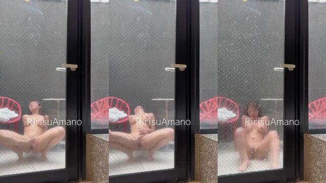 Cute slut Ririsu Amano gets fingered and makes a massive squirt