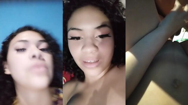 A safada gostosa stays on her back and receives a cumshot on her face