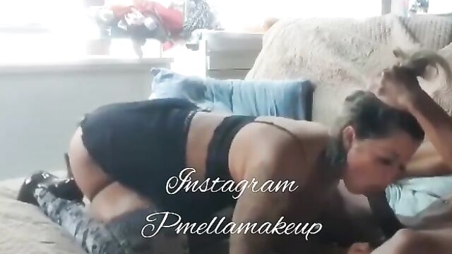 Makeup artist Pamella fucks with her clients in an orgy scene