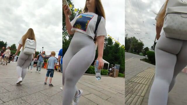 A blonde girl has sex with her boyfriend in the gym