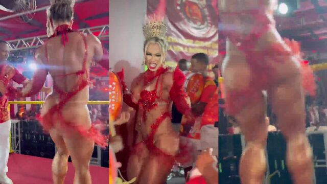 Brazilian Latina influencer Cavalona twerks naked at the gym during Carnaval