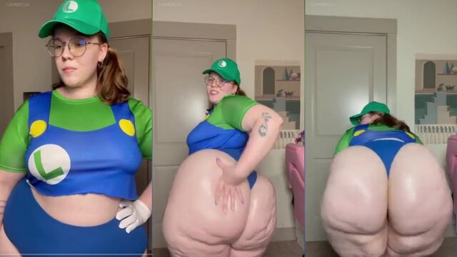 BBW gets her booty worshiped and twerked in the kitchen