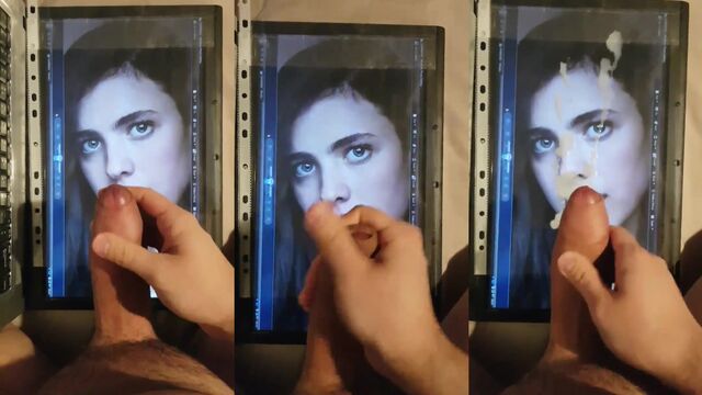 Margaret Qualley receives an intense facial cum tribute