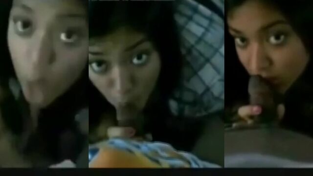 Young Bengali amateur gives a blowjob to her neighbor through the pipe