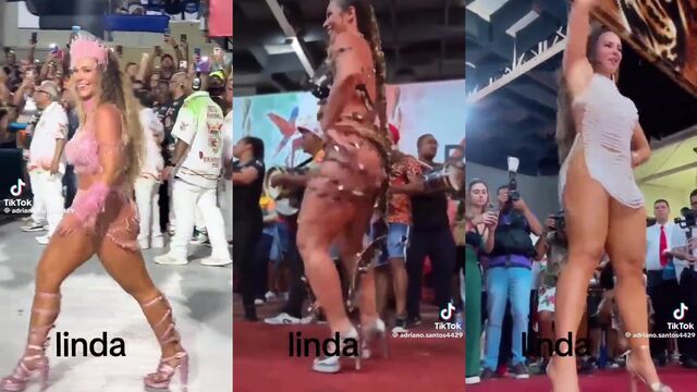 Shortinha gostosa dances on TikTok and Instagram, showcasing her bikini body