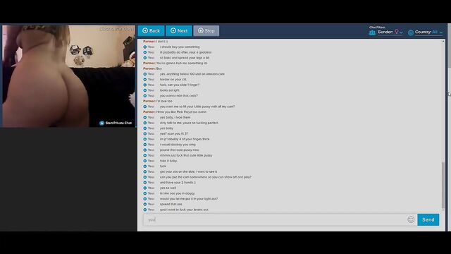 A girl shows her ass on webcam to a stranger she met online