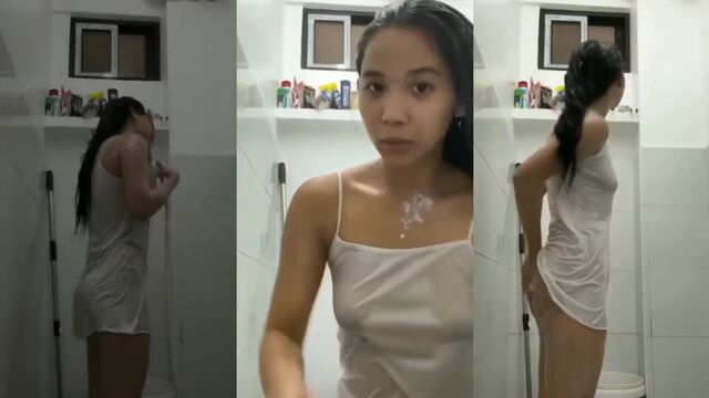 No bra no panty challenge with sexy Filipino beauty