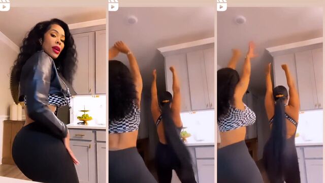 A big ass girl is having fun in the shower with a toy