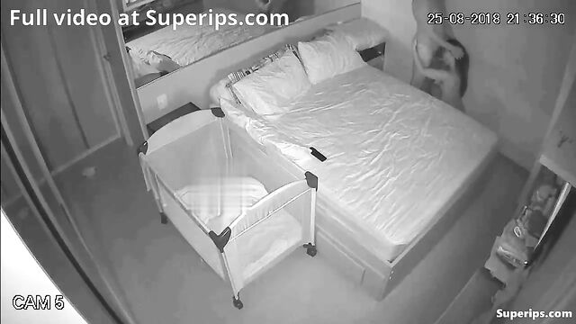 Spy cam voyeur catches Latina mom in steamy action