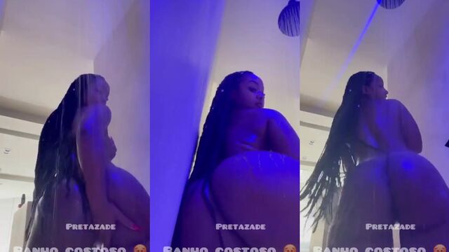Thick Ebony OnlyFans girl Mya Staxxx twerks and spreads her pussy