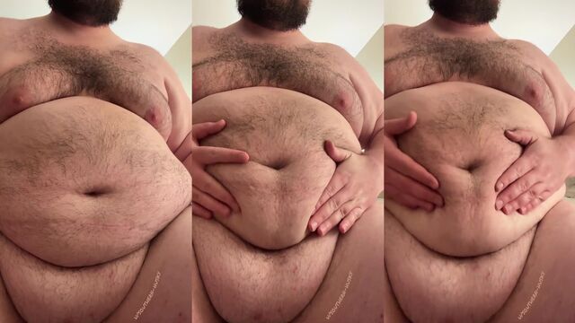 Fat Admirer feeds and fucks Superchub in slow motion