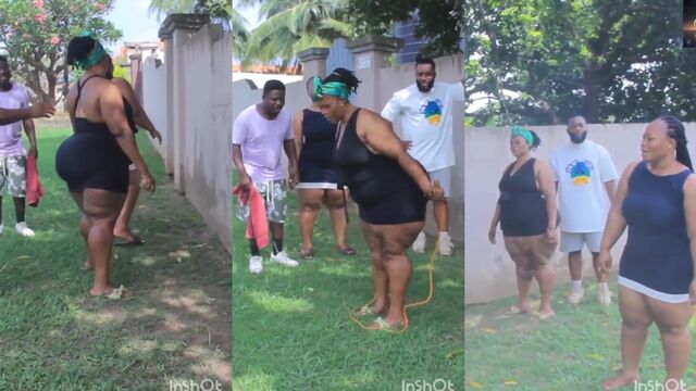 Thick ebony ass with cellulite walking on the street for money