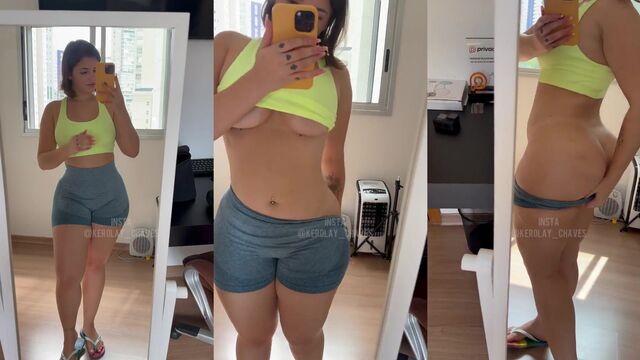 Hot and famous Brazilian girl shows her amazing ass in thong underwear