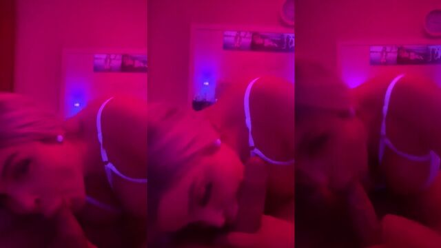 A passionate blowjob session with a stunning blonde from Argentina