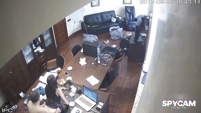 Spycam sex with secretary in the office, caught on IP cam