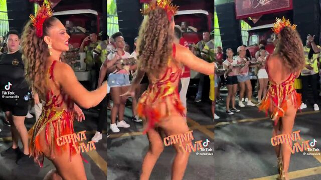 Short bikini dance of the influencer on TikTok is hot