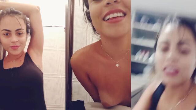 A hot novinha shows off her ass by dancing on the internet