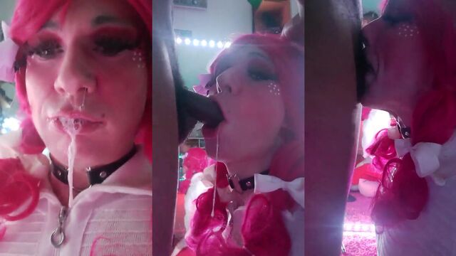 The best way to get cum is through deep throat, especially in the throatpie style