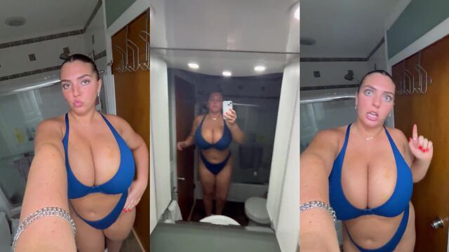 Busty slut Sierra Bellingar shows off her big hangers