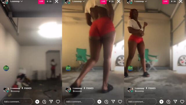 Twerking with big tits and big booty on IG Live