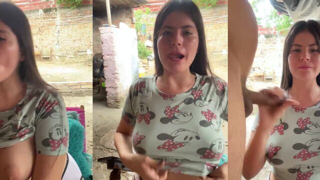 A cute Latina girl has sex on a webcam live show