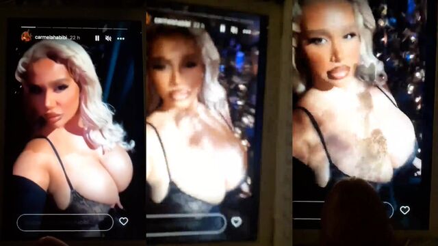Big tits Carmela Habibi bounces them all over her car during a sexy ride
