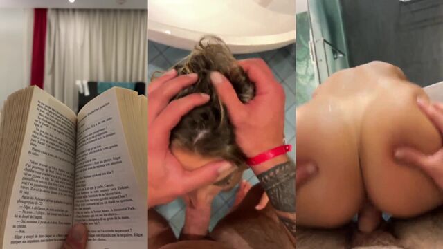 A stunning and gorgeous girlfriend gets her big tits covered with cum