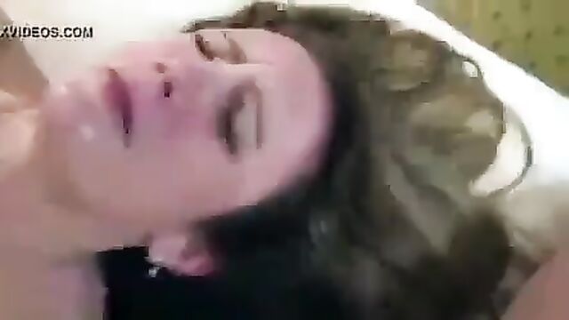 A cum facial after a nice blowjob session