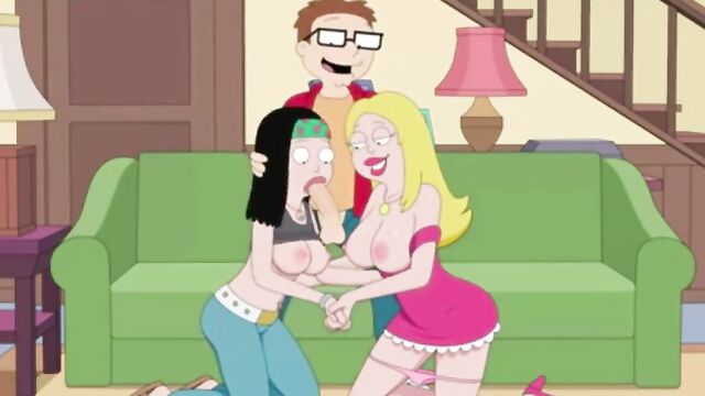 Hot Francine Smith from American Dad enjoys doggystyle sex with a sex doll