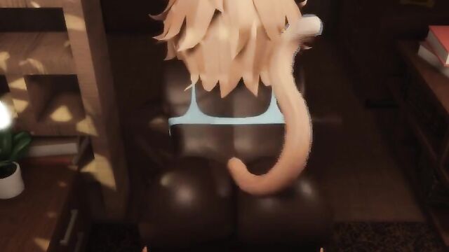 Horny Furry FEMALE taking a cock while sucking (Version 2)