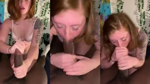 Interracial Sloppy BJ BBC - Make Me Gag