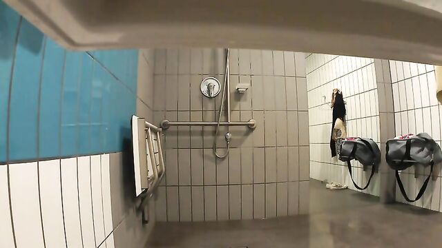 Fat ass woman masturbating in the bathroom shower, a totally private moment!