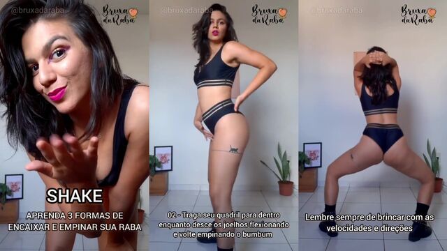 Morena gostosa rebolando com shortinho atolado na bunda