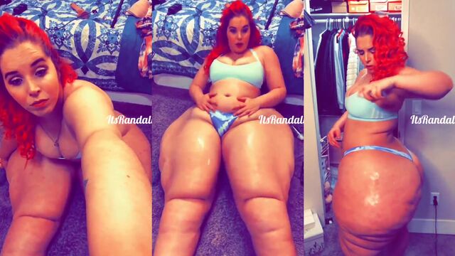 Juicy BBW shows off her cellulite thighs and big booty