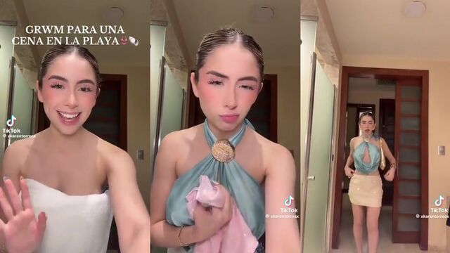 Tik Tok star does a hot strip in the middle of the street