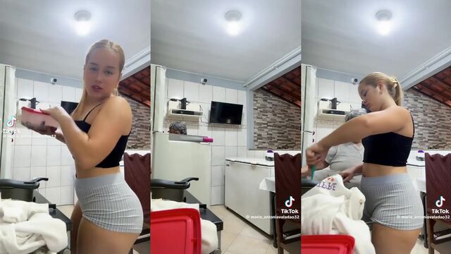 Twerking with a famous gostosa famosinha in a steamy TikTok video