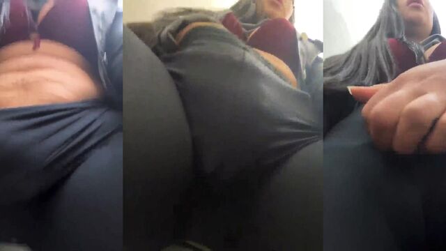 Hot Latina teen masturbates her wet pussy in public
