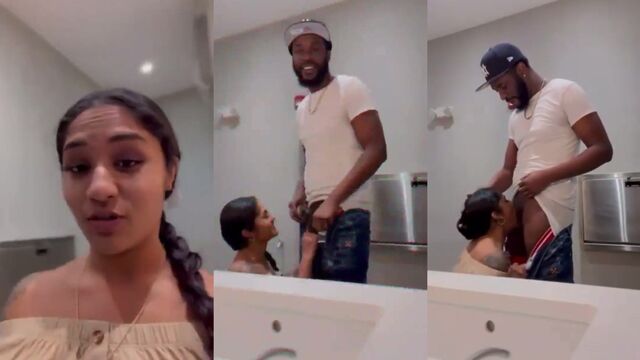 Sloppy ebony deep throat and backshots in a steamy, wet session